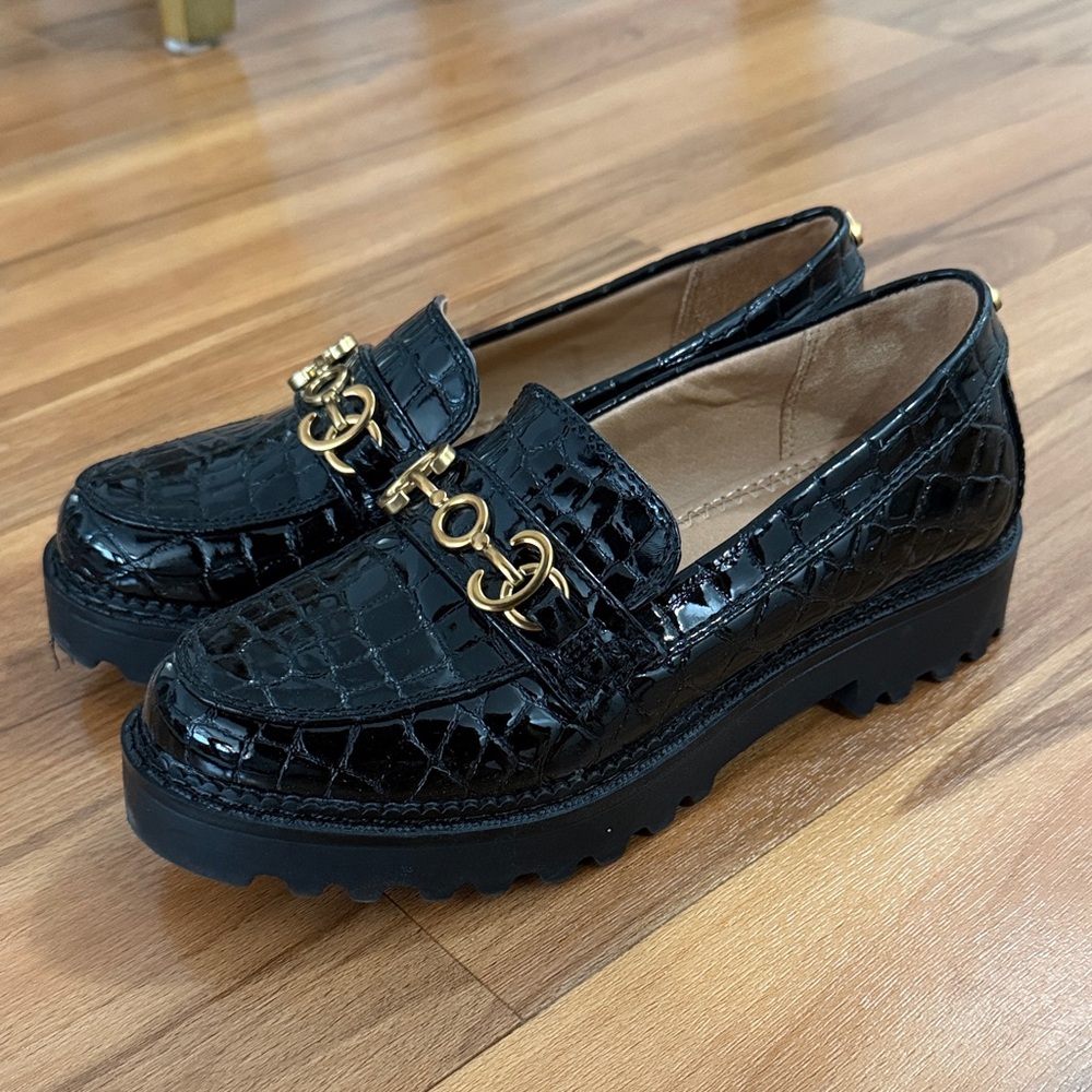 Circus by Sam Edelman Black Croc Loafers